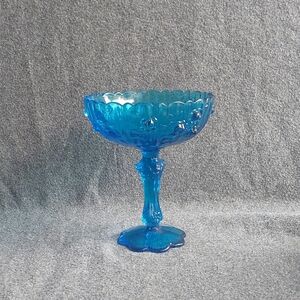 Elegant Blue Glass Compote